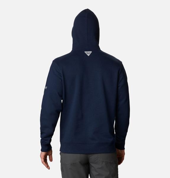 Columbia PFG Fish Flag Hoodies Navy White For Men's NZ97348 New Zealand